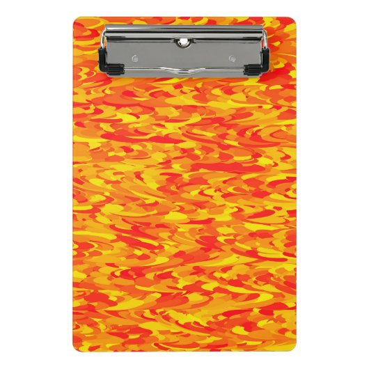 Abstraktes Muster Orange Red Gelb Mini Klemmbrett (Vorderseite)