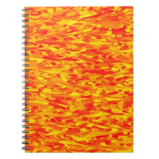Abstraktes Muster Orange Red Gelb Notizblock (Vorderseite)