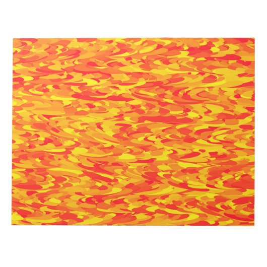 Abstraktes Muster Orange Red Gelb Notizblock (Vorderseite)