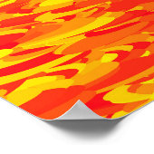 Abstraktes Muster Orange Red Gelb Poster (Ecke)