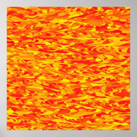 Abstraktes Muster Orange Red Gelb Poster (Vorne)