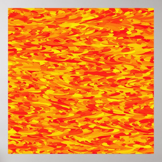 Abstraktes Muster Orange Red Gelb Poster (Vorne)