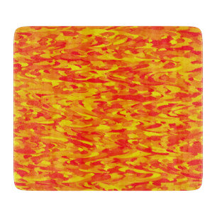 Abstraktes Muster Orange Red Gelb Schneidebrett