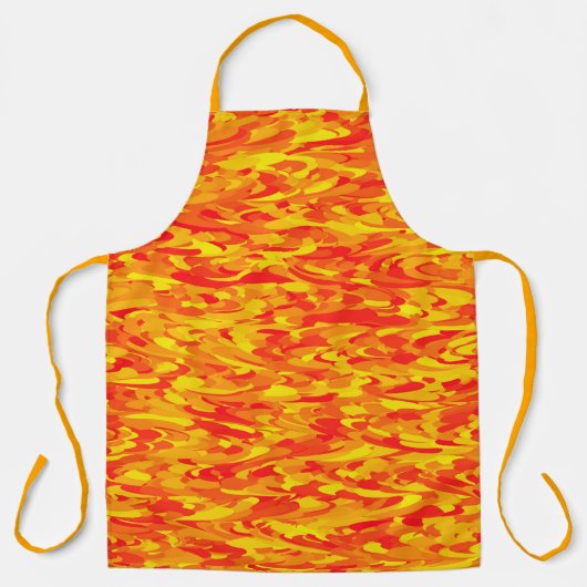 Abstraktes Muster Orange Red Gelb Schürze (Vorderseite)