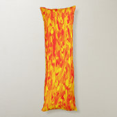 Abstraktes Muster Orange Red Gelb Seitenschläferkissen (Rückseite (Vertikal))