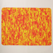Abstraktes Muster Orange Red Gelb Sherpadecke (Vorderseite (Horizontal))