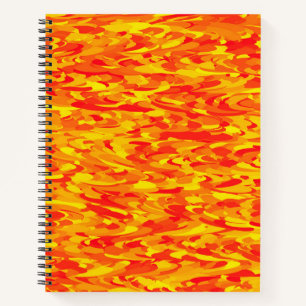Abstraktes Muster Orange Red Yellow Spiral Noteboo Notizblock