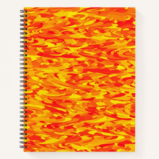 Abstraktes Muster Orange Red Yellow Spiral Noteboo Notizblock (Vorderseite)