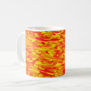Abstraktes Muster Orange Rot Gelb Kaffeetasse