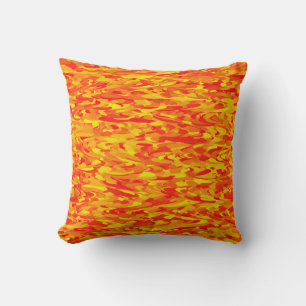 Abstraktes Muster Orange Rot Gelb Kissen