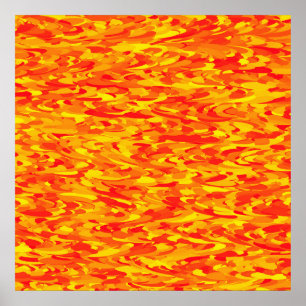 Abstraktes Muster Orange Rot Gelb Poster