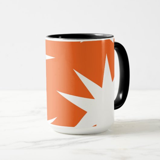 Abstraktes Muster - orange Tasse (VorderseiteRechts)