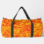 Abstraktes Muster Orangefarbene Gelbschwanztasche Duffle Bag (Vorderseite)