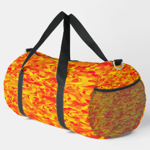 Abstraktes Muster Orangefarbene Gelbschwanztasche Duffle Bag