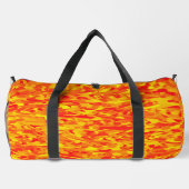 Abstraktes Muster Orangefarbene Gelbschwanztasche Duffle Bag (Rückseite)