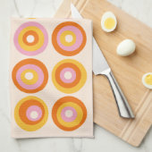 Abstraktes Muster orangefarbener Kreise Mitte des  Geschirrtuch (Viertel Falte)