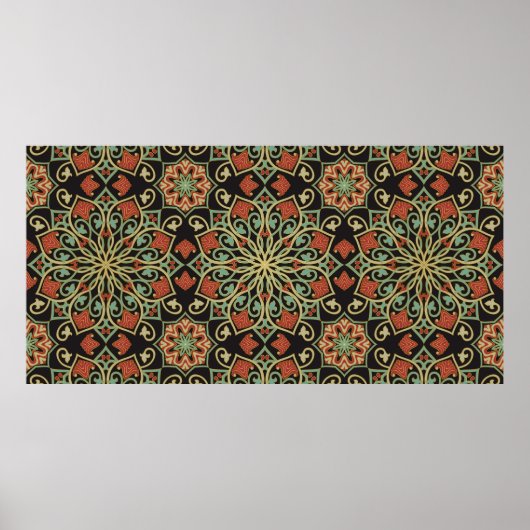 Abstraktes Muster. Orientaler Farbhintergrund. Poster (Vorne)