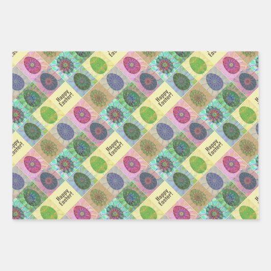 Abstraktes Muster Osterfeier Geschenkpapier Set (Vorderseite 3)