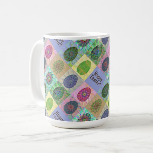 Abstraktes Muster Osterfeier Kaffeetasse (Vorderseite Links)