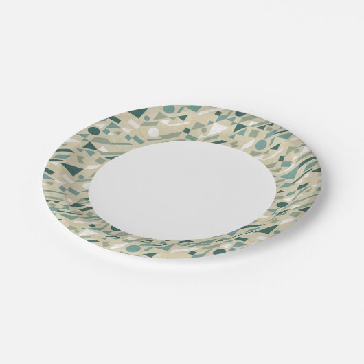 Abstraktes Muster Pappteller (Schrägansicht)