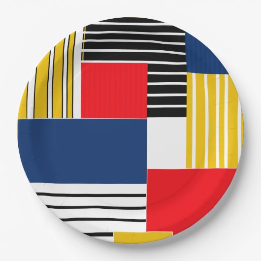 Abstraktes Muster. Patchwork. Pappteller (Vorderseite)