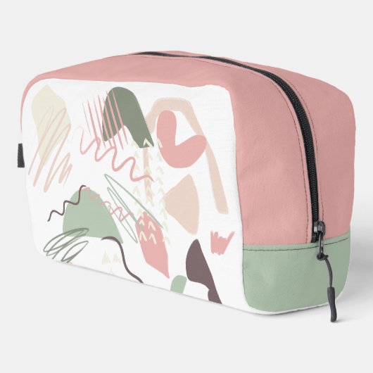 Abstraktes Muster Pink Brown Green Dopp Kit Waschbeutel (Rechte Ecke)