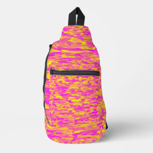 Abstraktes Muster Pink Gelb Orange Crossbody Bag