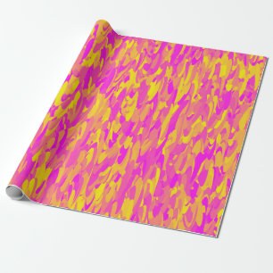 Abstraktes Muster Pink Gelb Orange Geschenkpapier