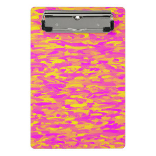 Abstraktes Muster Pink Gelb Orange Mini Klemmbrett