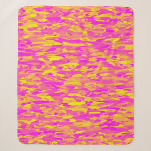 Abstraktes Muster Pink Gelb Orange Sherpadecke