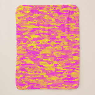 Abstraktes Muster Pink Gelb Orange Sherpadecke