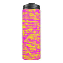 Abstraktes Muster Pink Orange Gelb Thermosbecher
