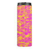 Abstraktes Muster Pink Orange Gelb Thermosbecher (Rückseite)