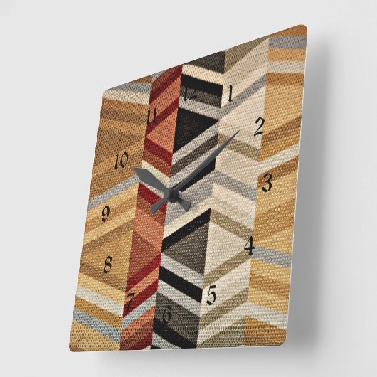 Abstraktes Muster Quadratische Wanduhr (Winkel)