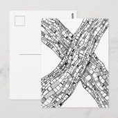 Abstraktes Muster Rechteckformen Stiftkunst Postkarte (Vorne/Hinten)