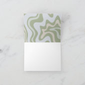 Abstraktes Muster Retro Liquid Swirl in Sage Green (Innenseite)