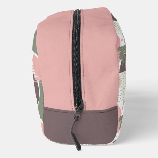 Abstraktes Muster Rosa Braun Grün Waschbeutel (Rechts)