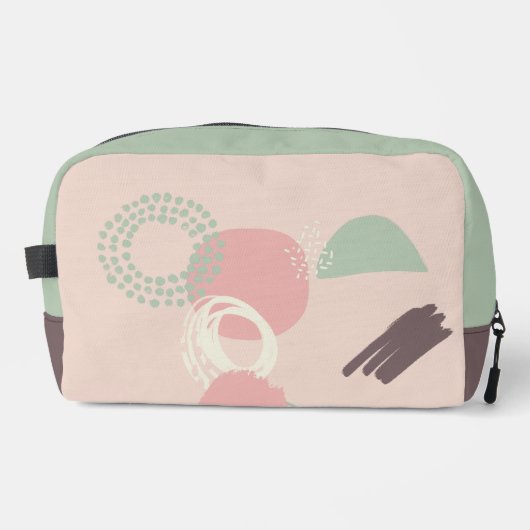 Abstraktes Muster Rosa Braun Grün Waschbeutel (Vorderseite)
