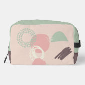 Abstraktes Muster Rosa Braun Grün Waschbeutel (Rückseite)