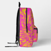 Abstraktes Muster Rosa Gelborange Bedruckter Rucksack (Links)