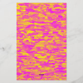 Abstraktes Muster Rosa Gelborange Briefpapier (Rückseite)