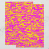 Abstraktes Muster Rosa Gelborange Briefpapier (Vorne/Hinten)