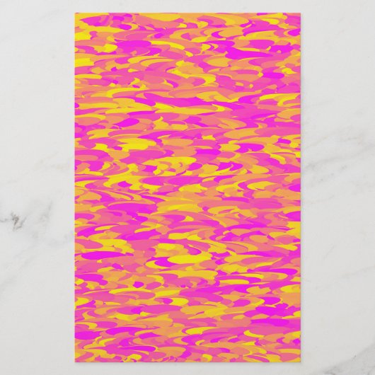 Abstraktes Muster Rosa Gelborange Briefpapier (Vorderseite)