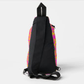 Abstraktes Muster Rosa Gelborange Crossbody Bag (Rückseite)