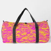 Abstraktes Muster Rosa Gelborange Duffle Bag (Rückseite)