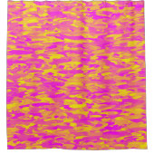 Abstraktes Muster Rosa Gelborange Duschvorhang (Vorderseite)