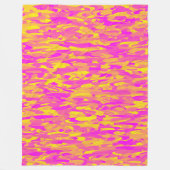 Abstraktes Muster Rosa Gelborange Fleecedecke (Vorderseite)