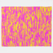 Abstraktes Muster Rosa Gelborange Fleecedecke (Vorderseite (Horizontal))
