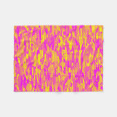 Abstraktes Muster Rosa Gelborange Fleecedecke (Vorderseite (Horizontal))