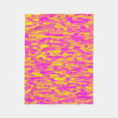 Abstraktes Muster Rosa Gelborange Fleecedecke (Vorderseite)